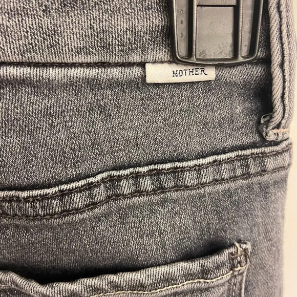 MOTHER Denim High Waist Looker Ankle Fray Huntress Gray Size 24 - Picture 5 of 7